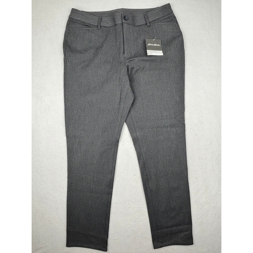 Eddie Bauer Travel Pants Womens 14 Curvy‎ Straight Stretch Zip Pocket